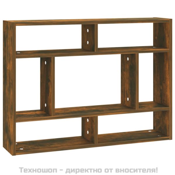 Стенен рафт, опушен дъб, 75x16x55 см, инженерно дърво