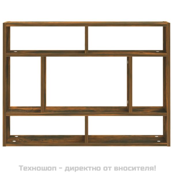 Стенен рафт, опушен дъб, 75x16x55 см, инженерно дърво