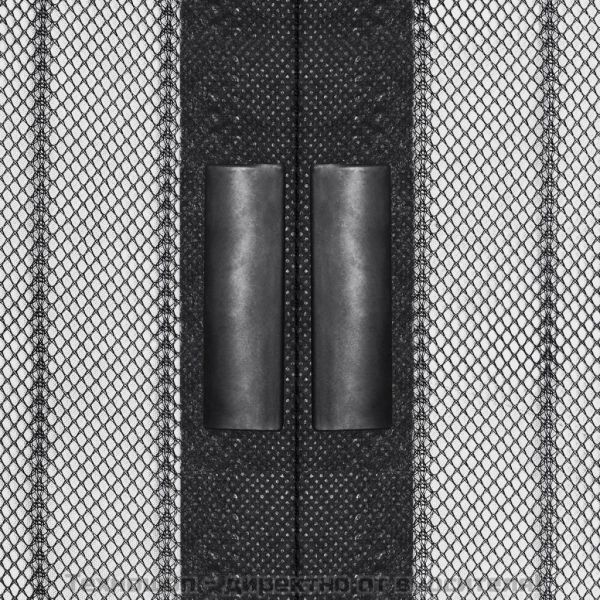 Врата против насекоми с велкро и магнит, 2 бр, черна, 210x100см