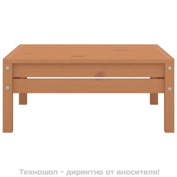 Градински лаундж комплект, 4 части, бор масив, меденокафяв