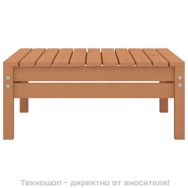 Градински лаундж комплект, 4 части, бор масив, меденокафяв