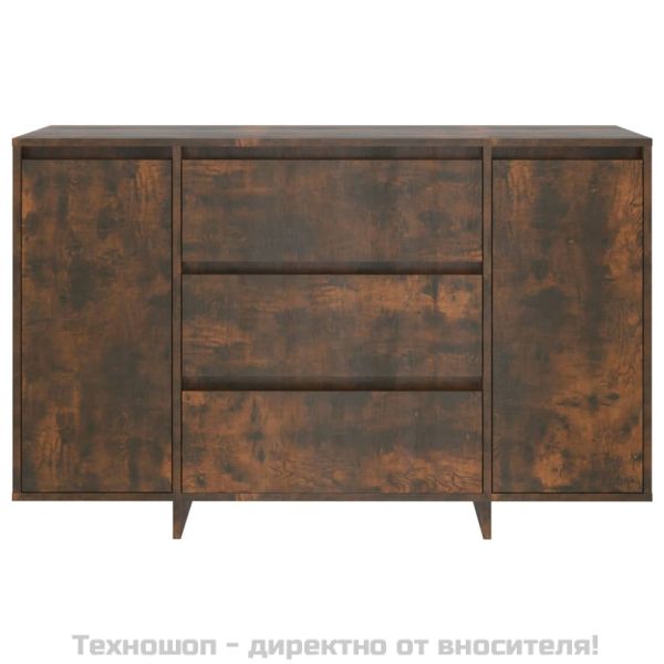 Бюфет с 3 чекмеджета, опушен дъб, 120x41x75 см, инженерно дърво