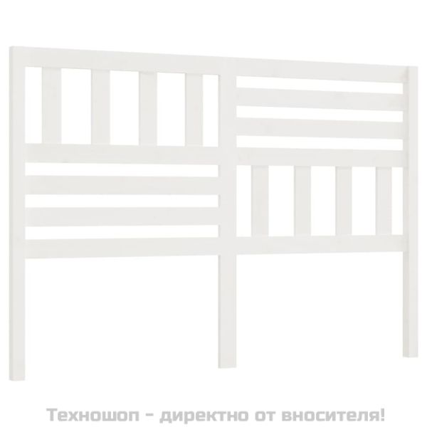 Горна табла за легло, бяла, 146x4x100 см, бор масив