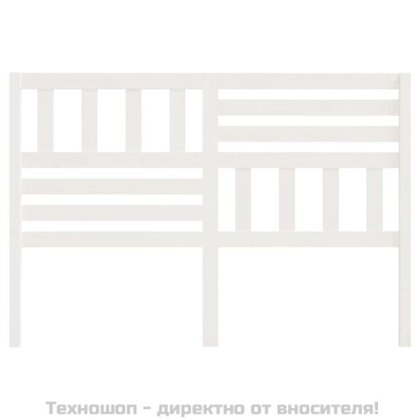 Горна табла за легло, бяла, 146x4x100 см, бор масив