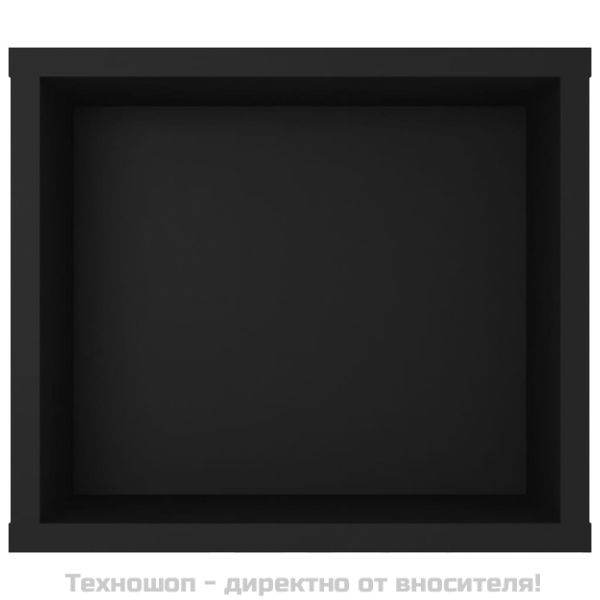 Окачен TВ шкаф, черен, 100x30x26,5 см, инженерно дърво