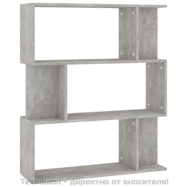 Разделител за стая, бетонно сив, 80x24x96 см, инженерно дърво