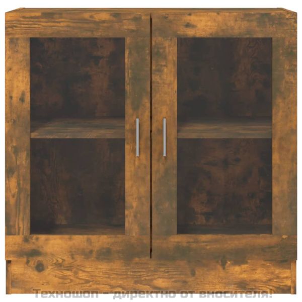 Шкаф витрина, опушен дъб, 82,5x30,5x80 см, инженерно дърво