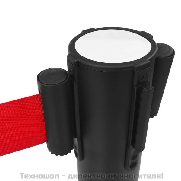 Ограждение с лента/бариера за летище, инокс, черно