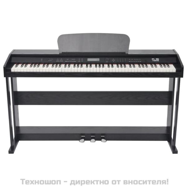 Дигитално пиано с 88 клавиша и педали, борд от черен меламин