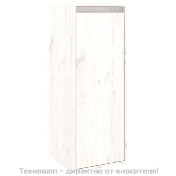 Стенен шкаф, бял, 30x30x80 см, борово дърво масив