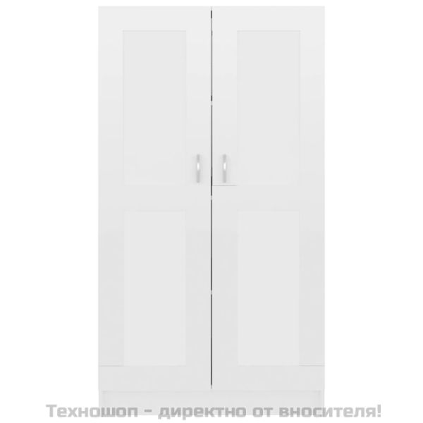 Библиотека, бял гланц, 82,5x30,5x150 см, ПДЧ