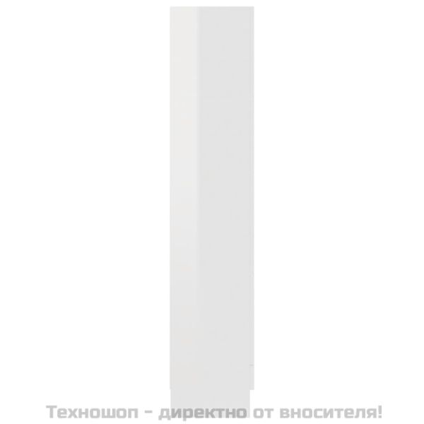 Библиотека, бял гланц, 82,5x30,5x150 см, ПДЧ