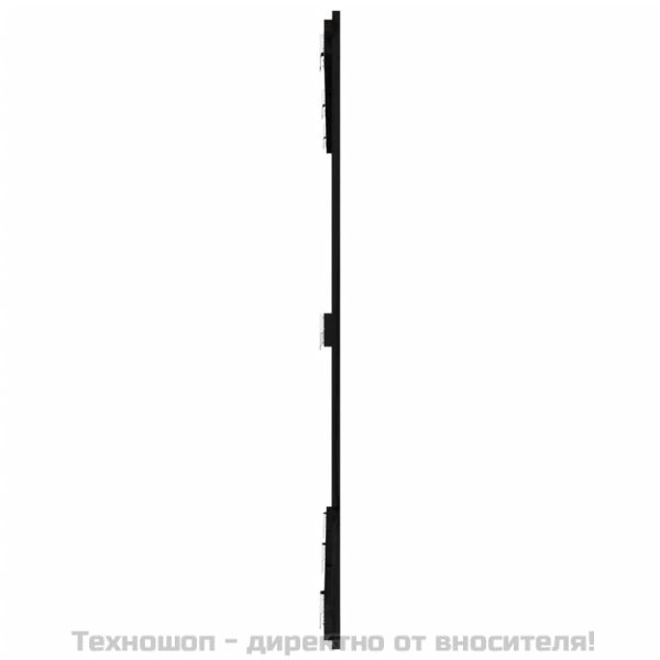 Стенна табла за спалня черна, 159,5x3x110см, борово дърво масив