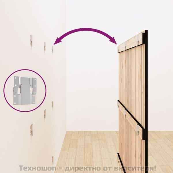 Стенна табла за спалня черна, 159,5x3x110см, борово дърво масив