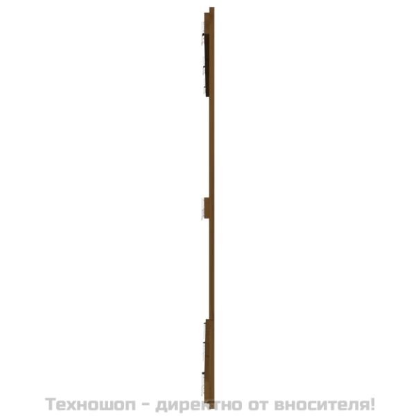 Стенна табла за спалня, меденокафява, 159,5x3x110 см, бор масив