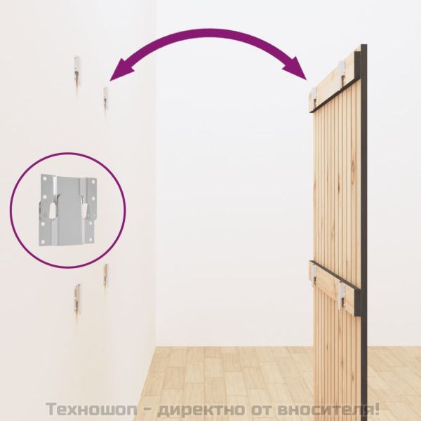 Стенна табла за спалня, сива, 82,5x3x110 см, борово дърво масив