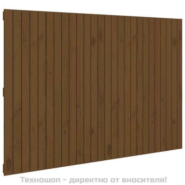 Стенна табла за спалня, меденокафява, 166x3x110 см, бор масив