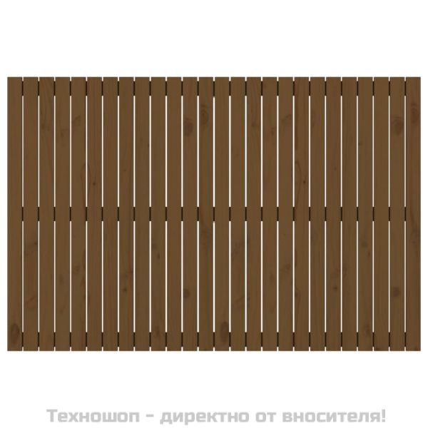 Стенна табла за спалня, меденокафява, 166x3x110 см, бор масив