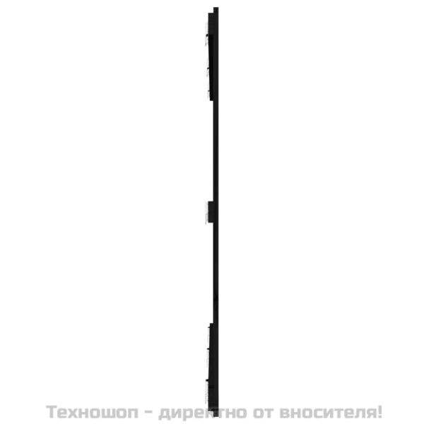Стенна табла за спалня, черна, 166x3x110 см, борово дърво масив