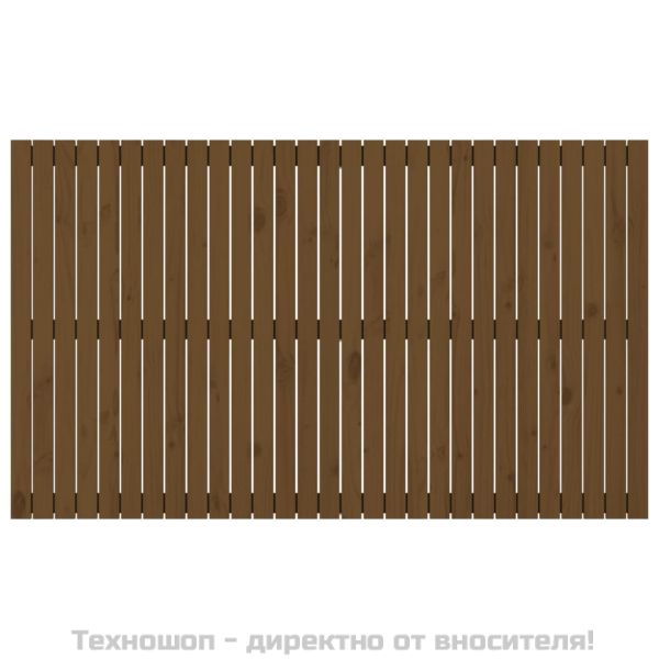 Стенна табла за спалня, меденокафява, 185x3x110 см, бор масив