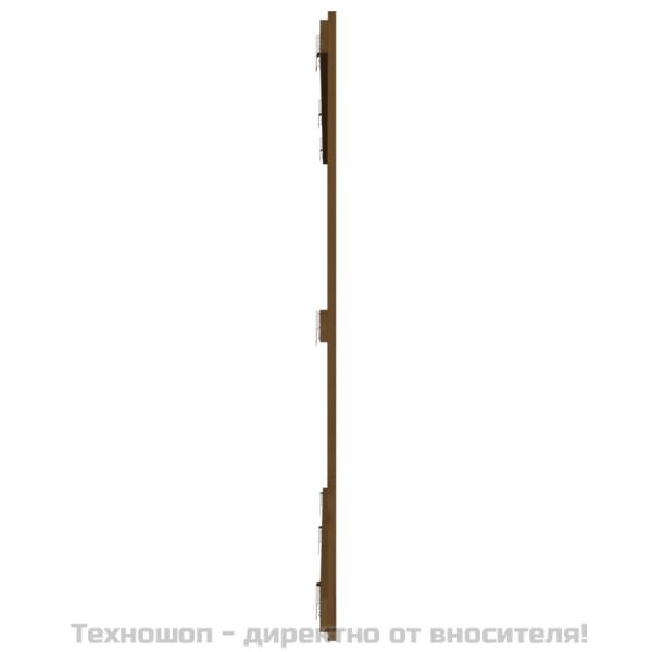 Стенна табла за спалня, меденокафява, 185x3x110 см, бор масив