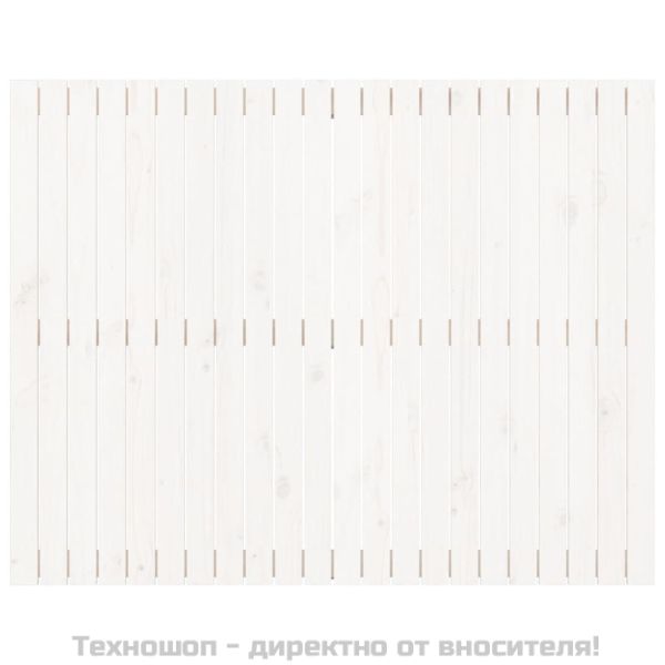 Стенна табла за спалня, бяла, 140x3x110 см, борово дърво масив