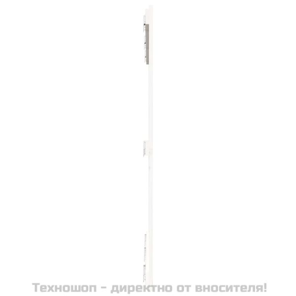 Стенна табла за спалня, бяла, 140x3x110 см, борово дърво масив