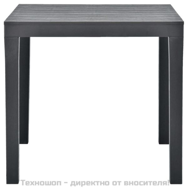 Градинска маса с 2 пейки, пластмаса, антрацит