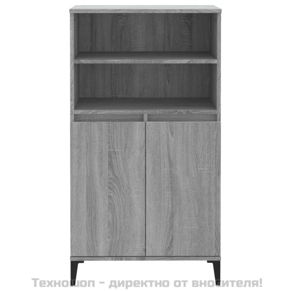 Висок шкаф, Сив сонома, 60x36x110 см, инженерно дърво