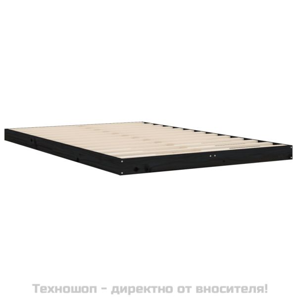 Рамка за легло черна 120x190 см Small Double масивно дърво бор