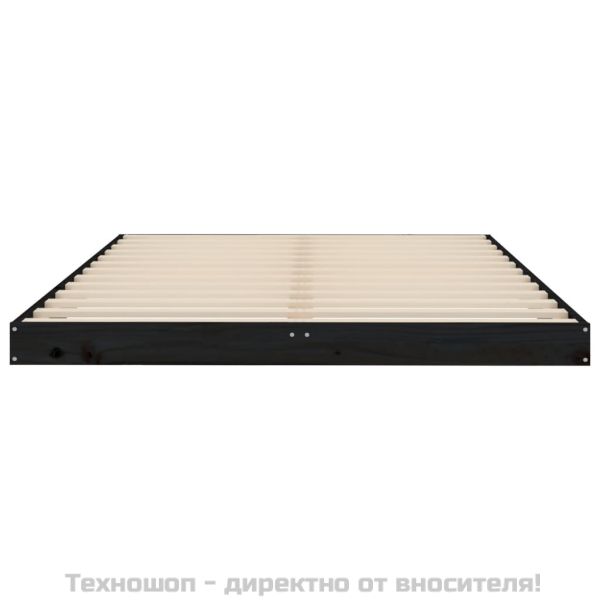 Рамка за легло черна 120x190 см Small Double масивно дърво бор