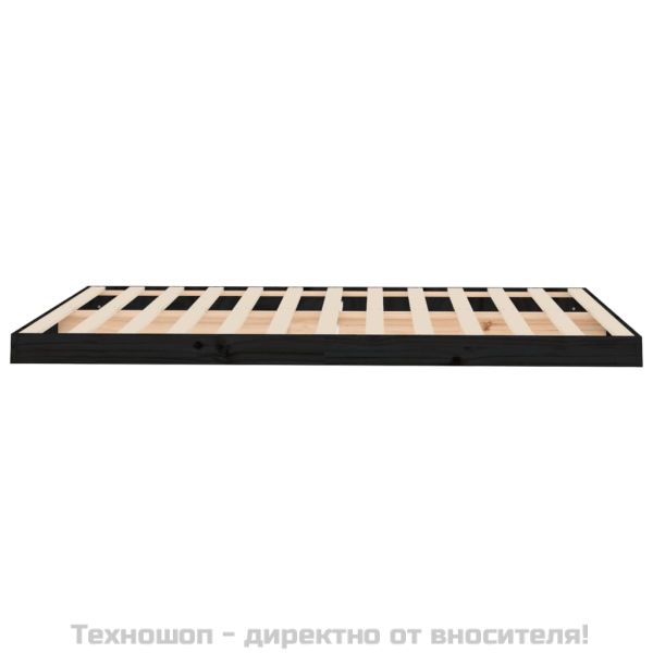 Рамка за легло черна 120x190 см Small Double масивно дърво бор