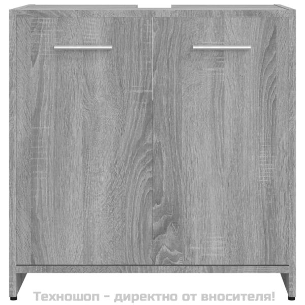 Шкаф за баня, сив сонома, 60x33x60 см, инженерно дърво