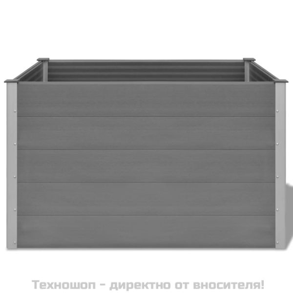 Градинска повдигната леха, WPC, 150x100x91 см, сива