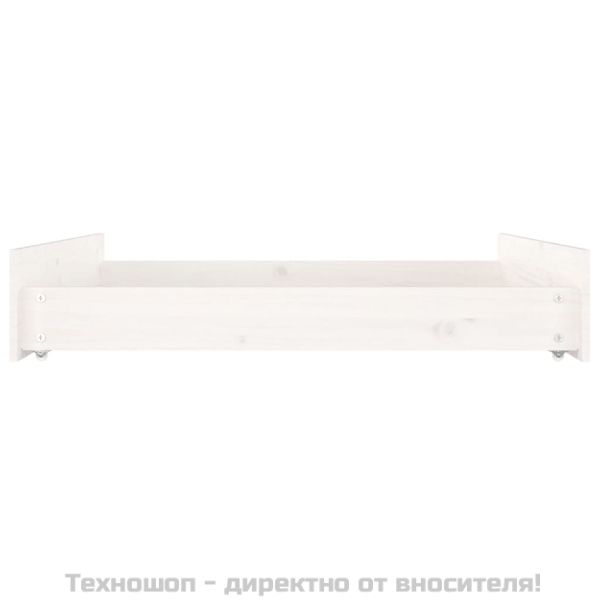 Чекмеджета за легло, 2 бр, бели, бор масив