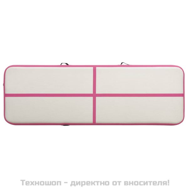 Надуваем дюшек за гимнастика с помпа, 400x100x20 см, PVC, розов
