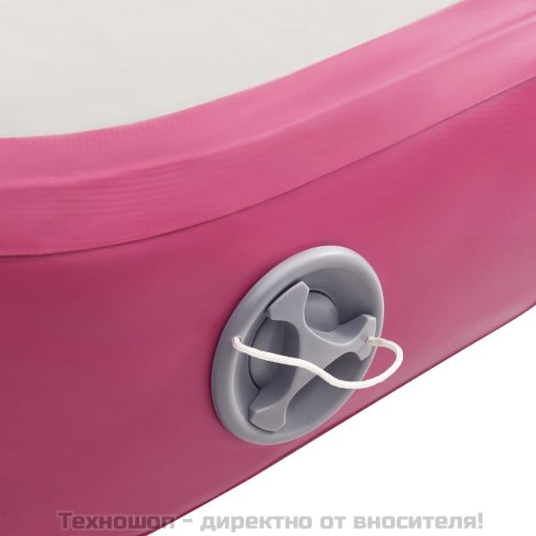 Надуваем дюшек за гимнастика с помпа, 400x100x20 см, PVC, розов