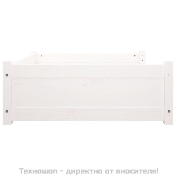Кучешко легло, бяло, 95,5x65,5x28 см, борова дървесина масив