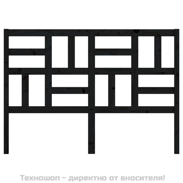 Горна табла за легло, черна, 126x4x104 см, бор масив
