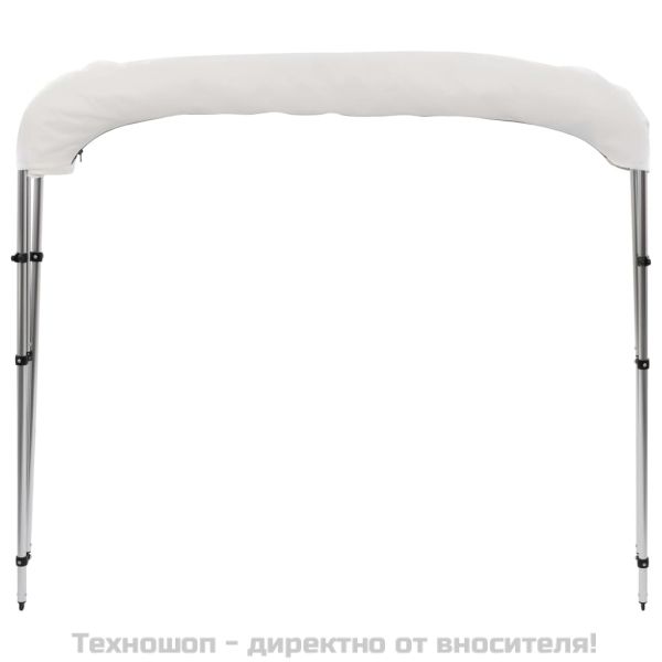 Тента за лодка, 3 дъги, бяла, 183x160x137 см