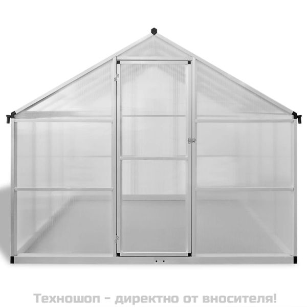 Подсилена алуминиева оранжерия с опорна рамка 6,05 м²