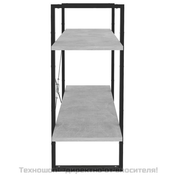 2-етажна библиотека, бетонно сив, 100x30x70 см, инженерно дърво