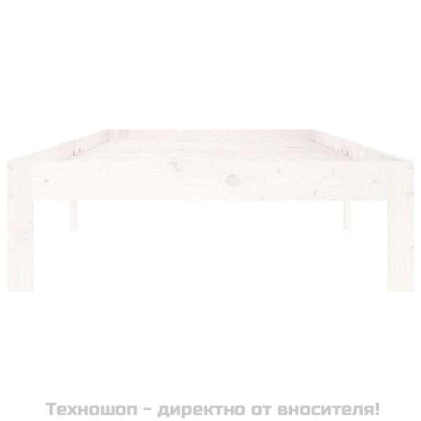 Рамка за легло, бяла, бор масив, 90х200 см