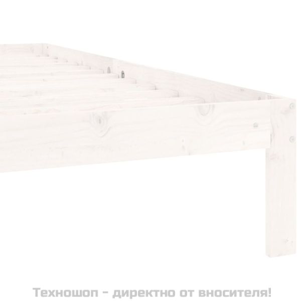 Рамка за легло, бяла, бор масив, 90х200 см