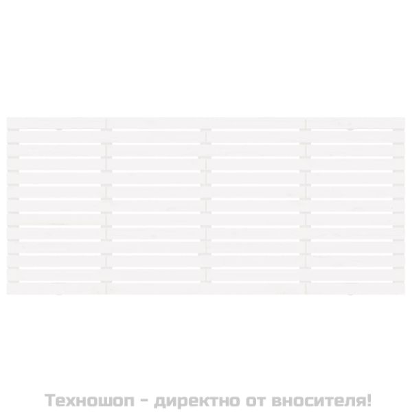 Стенна табла за спалня, бяла, 206x3x91,5 см, борово дърво масив