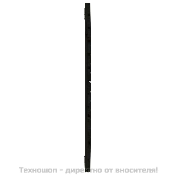 Стенна табла за спалня, черна, 106x3x91,5см, борово дърво масив