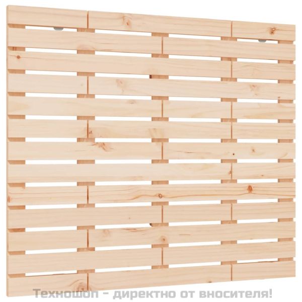 Стенна табла за спалня, 126x3x91,5 см, борово дърво масив