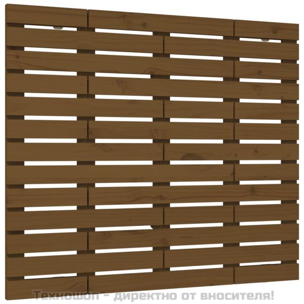 Стенна табла за спалня, меденокафява, 141x3x91,5 см, бор масив