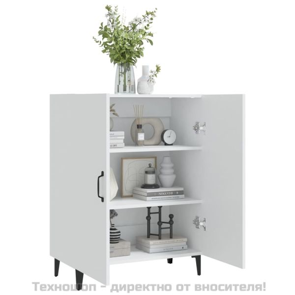 Сайдборд, бял, 70x34x90 см, инженерно дърво