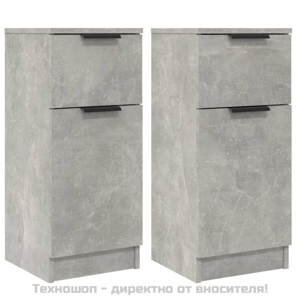 Сайдборди, 2 бр, бетонно сиви, 30x30x70 см, инженерно дърво